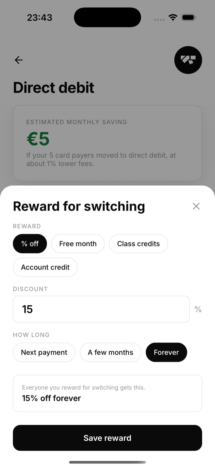 Setting a percentage-off reward with a duration