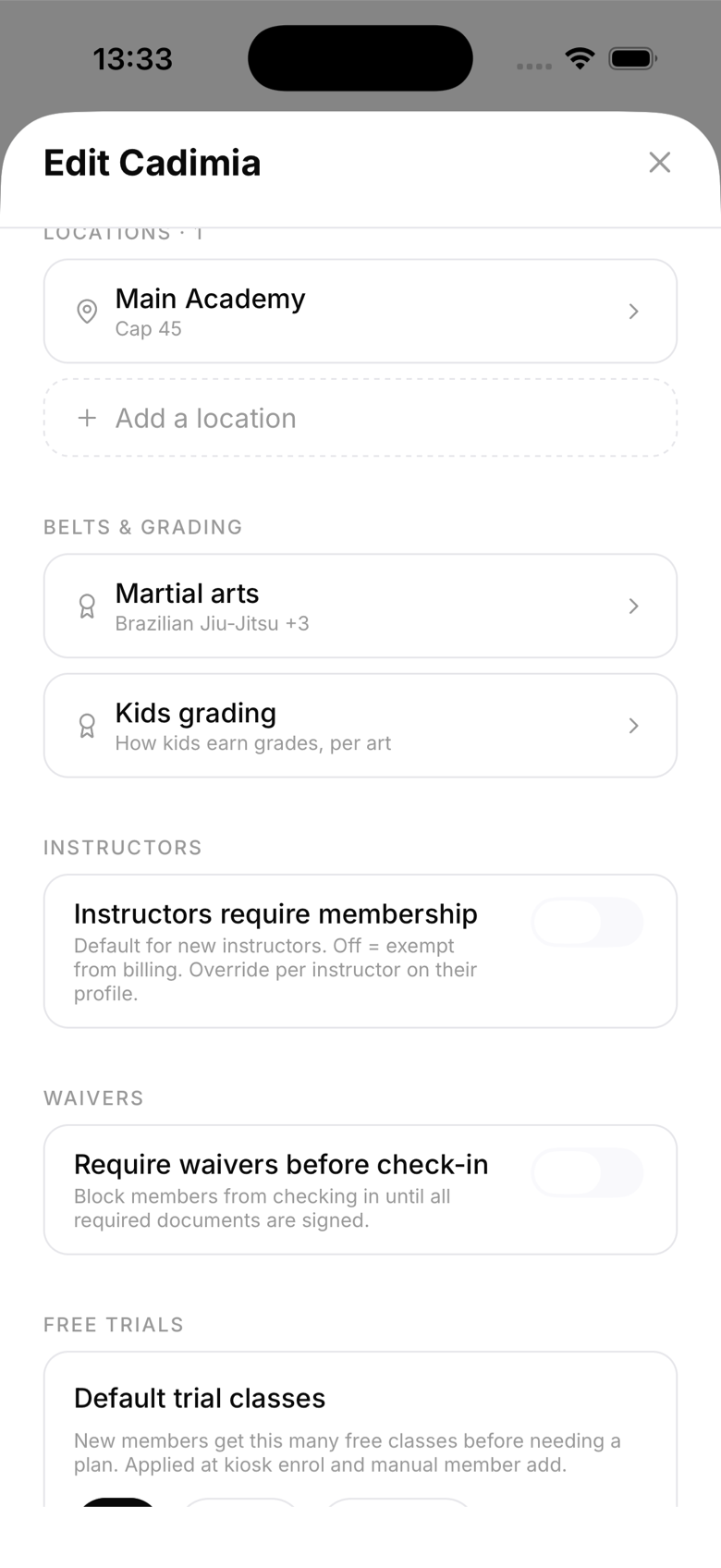 Picking the arts your academy teaches